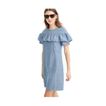 제이크루 우먼 러플 드레스 $98 → $34.99