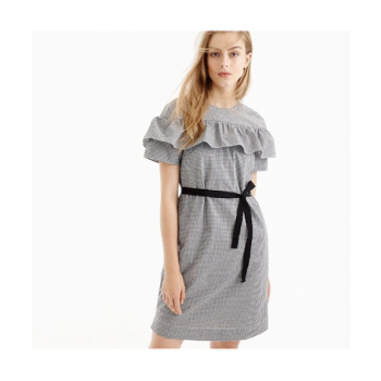 제이크루 우먼 에디 마이크로깅엄 드레스 $98 → $34.99